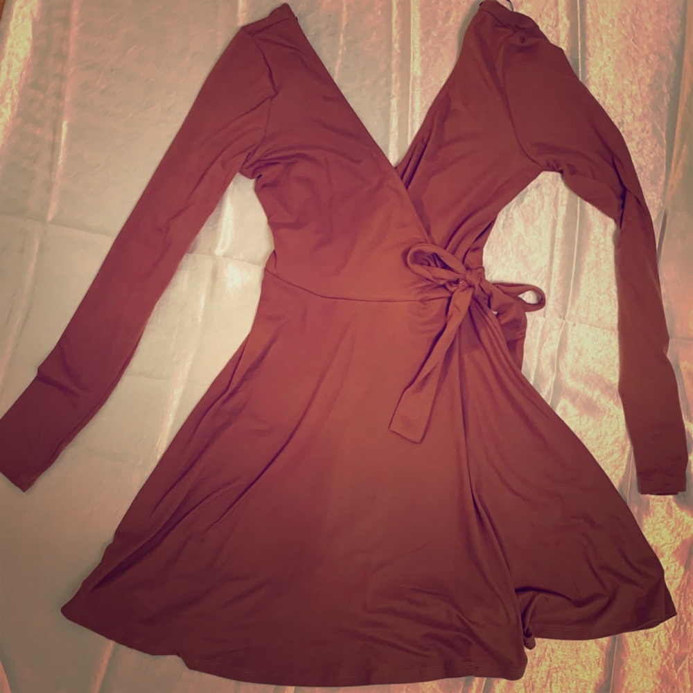 Pink wrap dress